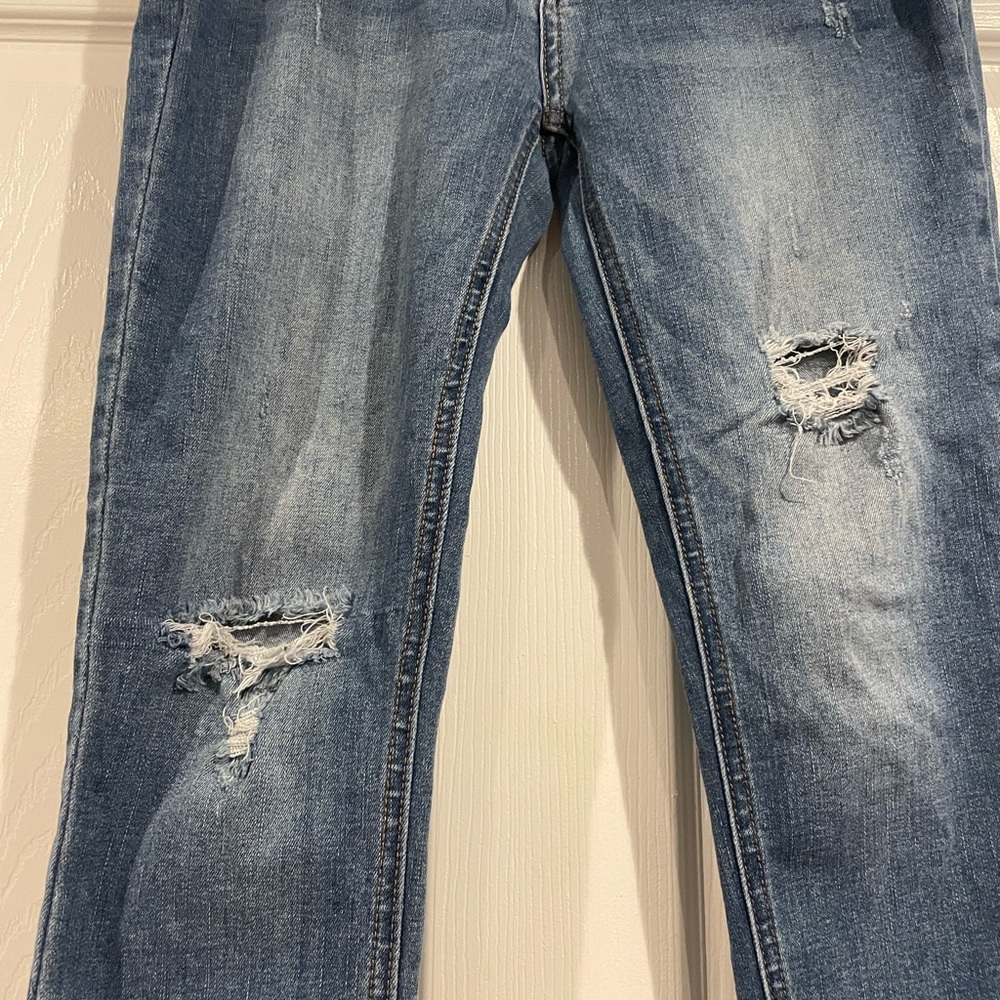 Free People Frayed Hem Distressed Skinny Jeans - Picture 4 of 8